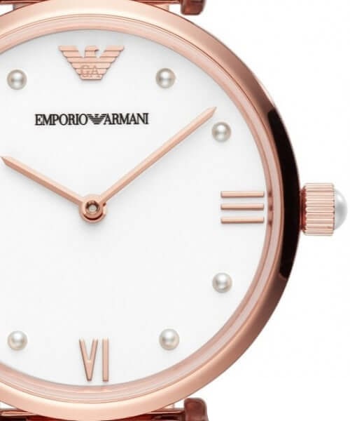 Emporio Armani Gianni T-Bar Quartz White Dial Rose Gold Steel Strap Watch For Women - AR11267 Buy Now By Emporio Armani