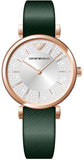 Emporio Armani Pro Planet Analog Silver Dial Green Leather Strap Watch For Women - AR11517 Buy Now By Emporio Armani