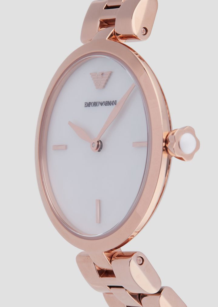 Emporio Armani Arianna Analog Mother of Pearl Dial Rose Gold Steel Strap Watch For Women - AR11196 Buy Now By Emporio Armani