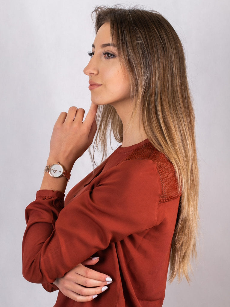 Emporio Armani Arianna White Mother of Pearl Dial Rose Gold Steel Strap Watch For Women - AR11236 Buy Now By Emporio Armani