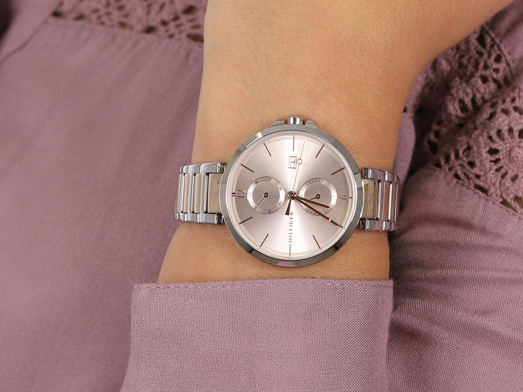 Tommy Hilfiger Angela Chronograph Pink Dial Two Tone Steel Strap Watch for Women - 1782127 Buy Now By Tommy Hilfiger