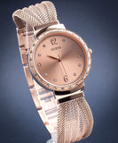 Guess Chiffon Rose Gold Dial Mesh Bracelet Watch For Women - W1083L3 Buy Now By Guess
