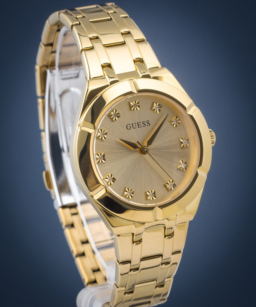 Guess Crystalline Diamonds Gold Dial Gold Steel Strap Watch for Women - GW0114L2 Buy Now By Guess
