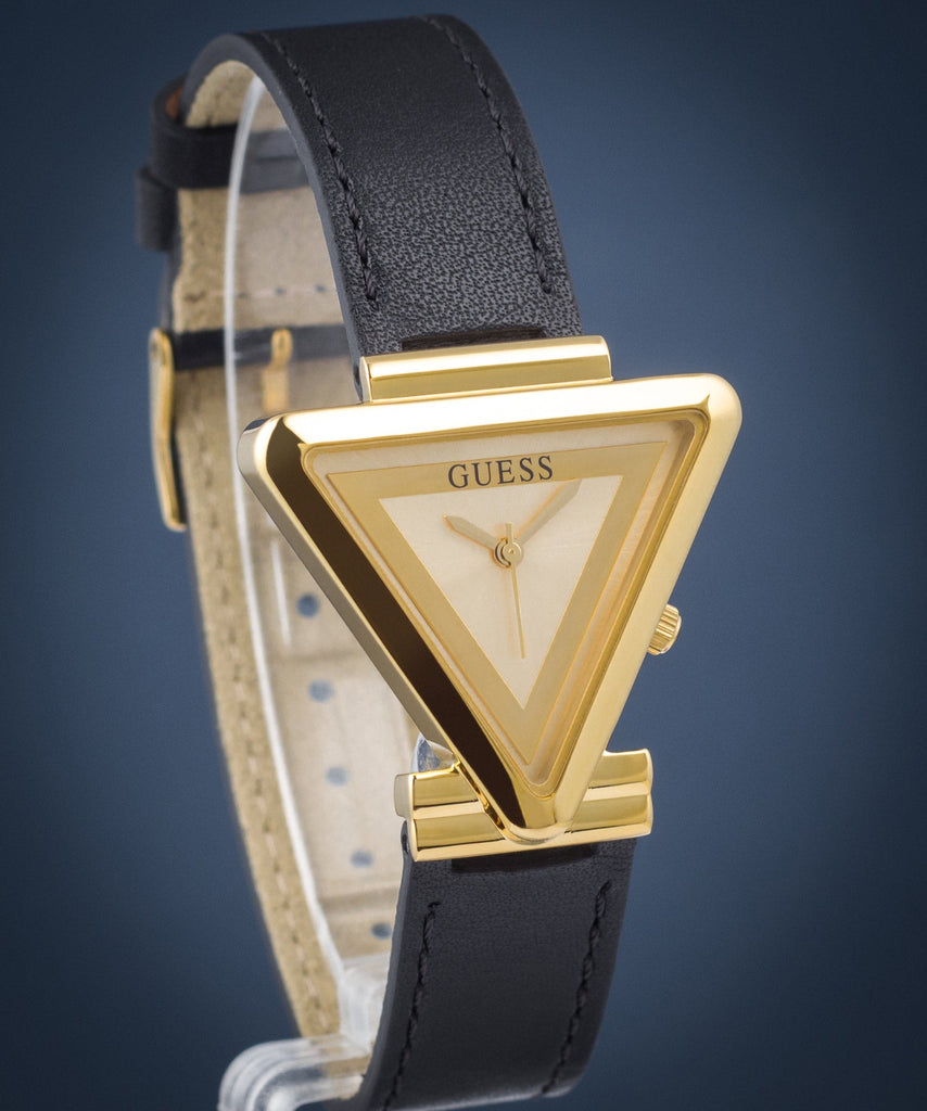 Guess Fame Quartz Gold Dial Black Leather Strap Watch For Women - GW0548L3 Buy Now By Guess