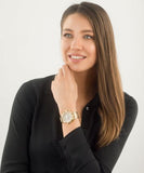 Versace DV-25 Gold Dial Off White Leather Strap Watch for Women - VQF030015 Buy Now By Versace