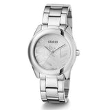 Guess Cubed Analog Silver Dial Silver Steel Strap Watch For Women - GW0606L1 Buy Now By Guess