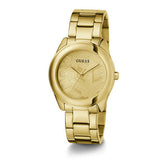 Guess Cubed Analog Gold Dial Gold Steel Strap Watch For Women - GW0606L2 Buy Now By Guess