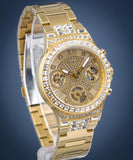 Guess Moonlight Multi Function Diamonds Gold Dial Gold Steel Strap Watch for Women - GW0320L2 Buy Now By Guess