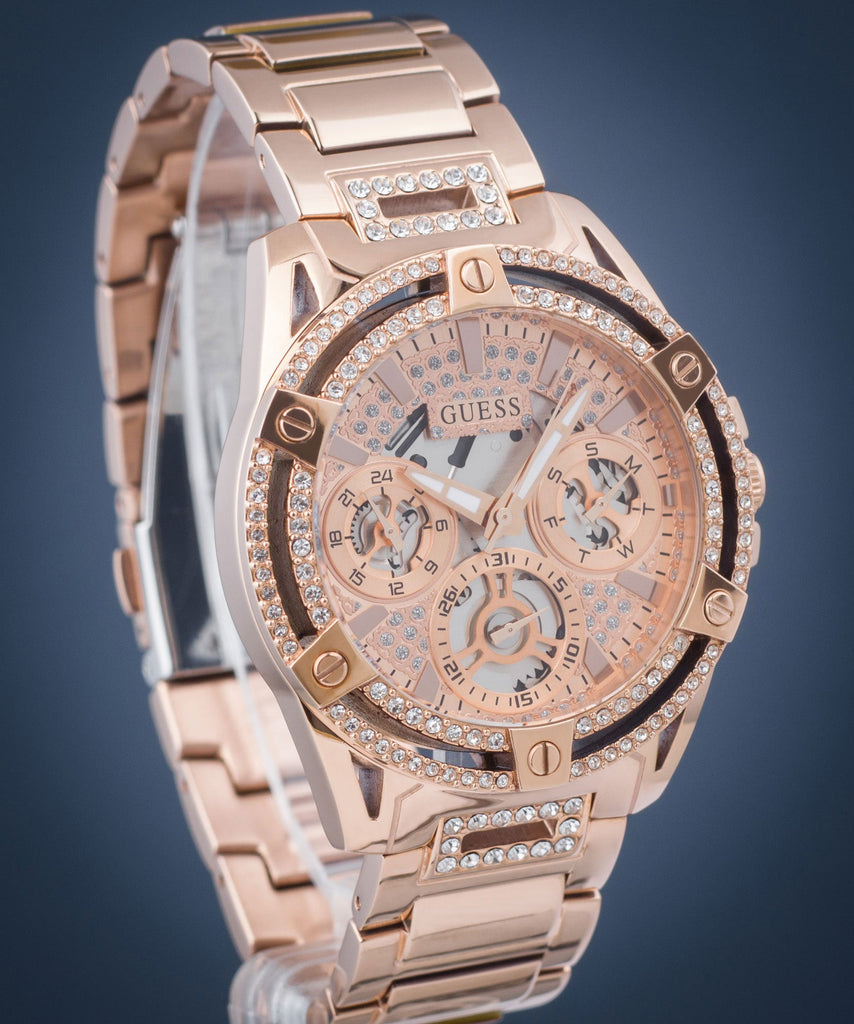 Guess Queen Multifunction Rose Gold Dial Rose Gold Steel Strap Watch For Women - GW0464L3 Buy Now By Guess