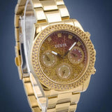 Guess Sol Chronograph Gold Dial Gold Steel Strap Watch For Women - GW0483L2 Buy Now By Guess