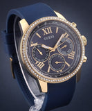 Guess Sunrise Blue Dial with Diamonds Blue Rubber Strap Watch For Women - W0616L2 Buy Now By Guess