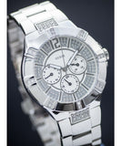 Guess Vista Diamonds Silver Dial Silver Steel Strap Watch for Women - W12080L1 Buy Now By Guess