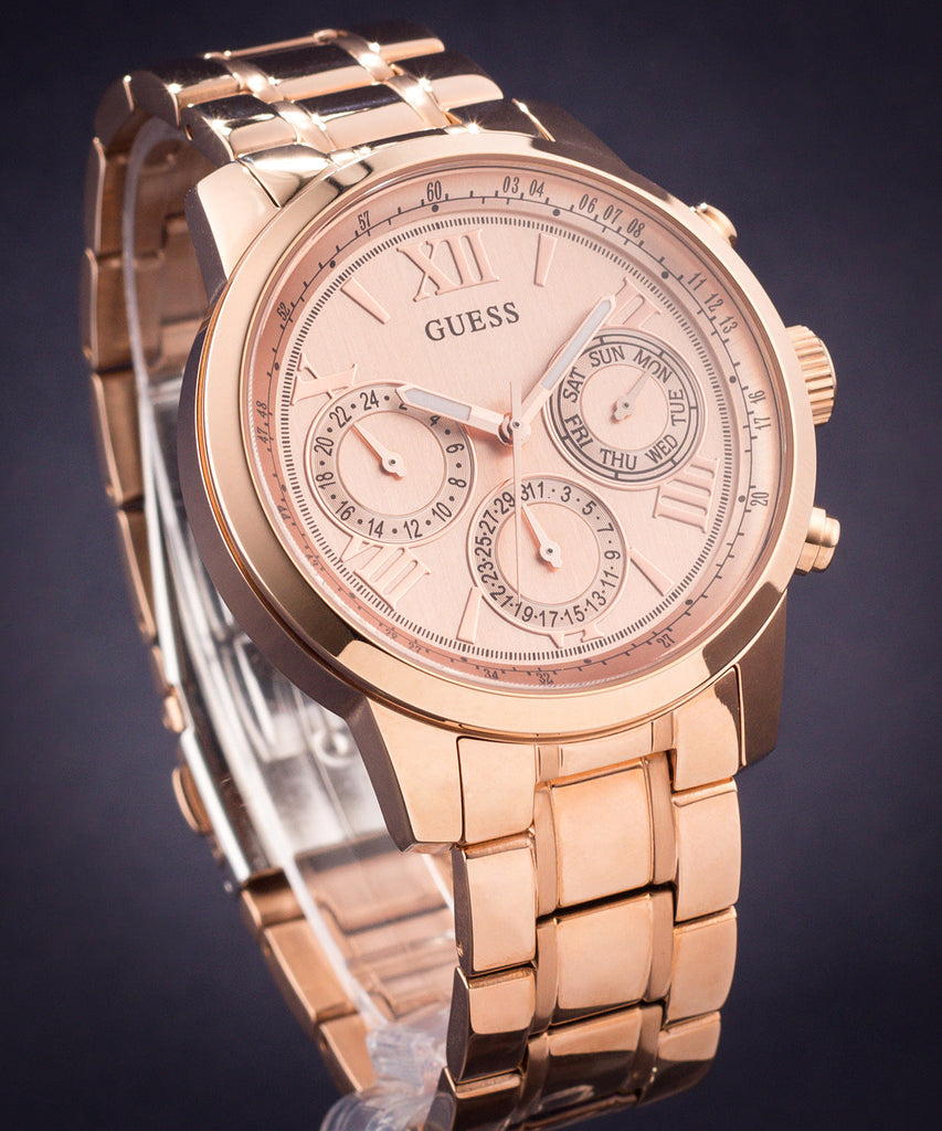 Guess Sunrise Quartz Rose Gold Dial Rose Gold Steel Strap Watch For Women - W0330L2 Buy Now By Guess