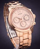 Guess Sunrise Quartz Rose Gold Dial Rose Gold Steel Strap Watch For Women - W0330L2 Buy Now By Guess