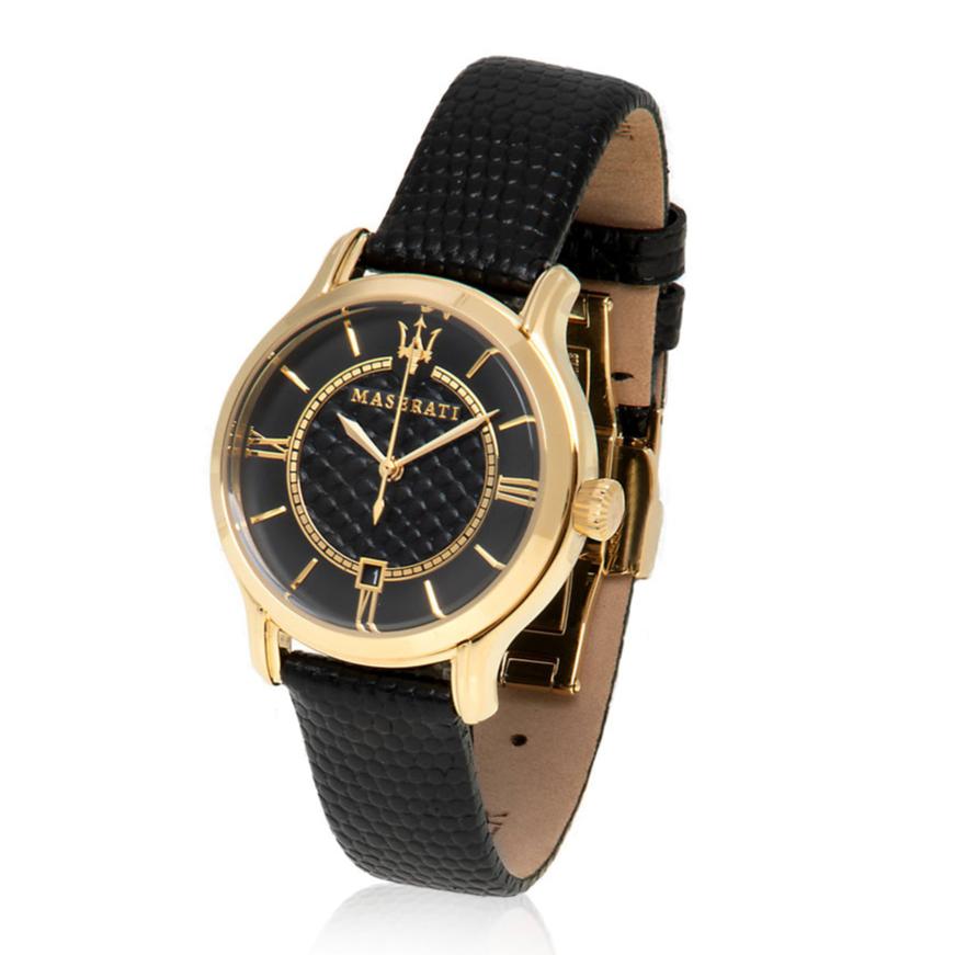 Maserati Epoca Black Dial Black Leather Strap Watch For Women - R8851118501 Buy Now By Maserati