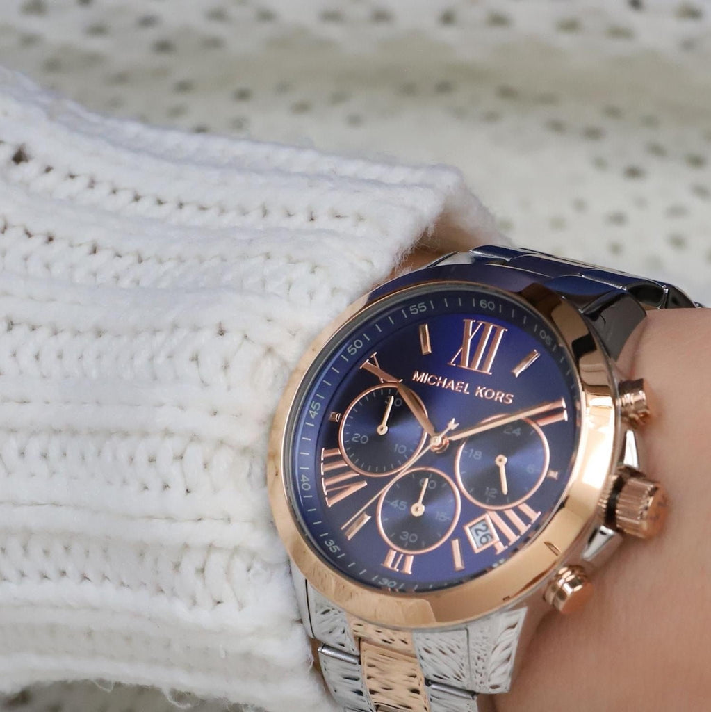 Michael Kors Bradshaw Chronograph Blue Dial Two Tone Steel Strap Watch For Women - MK6389 Buy Now By Michael Kors