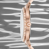 Michael Kors Layton Three Hand Pink Dial Rose Gold Steel Strap Watch For Women - MK6848 Buy Now By Michael Kors