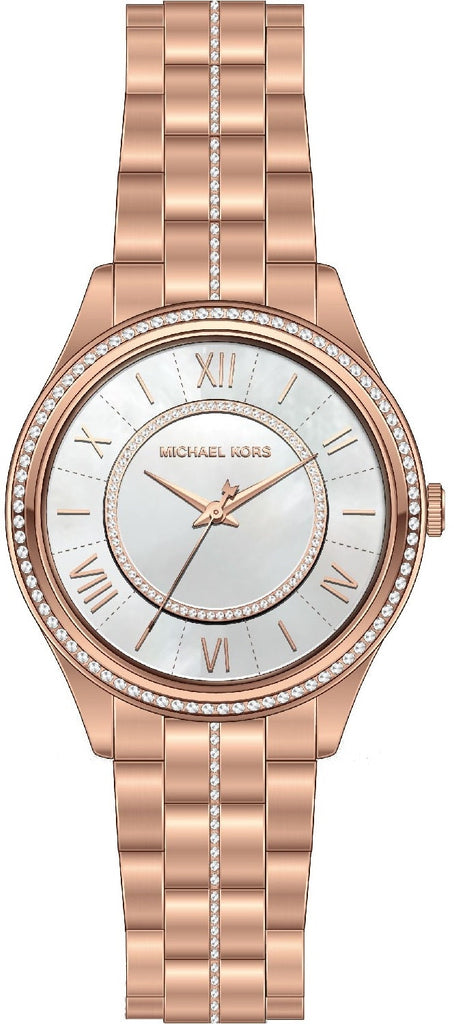 Michael Kors Lauryn Mother of Pearl Dial Rose Gold Steel Strap Watch for Women - MK3716 Buy Now By Michael Kors