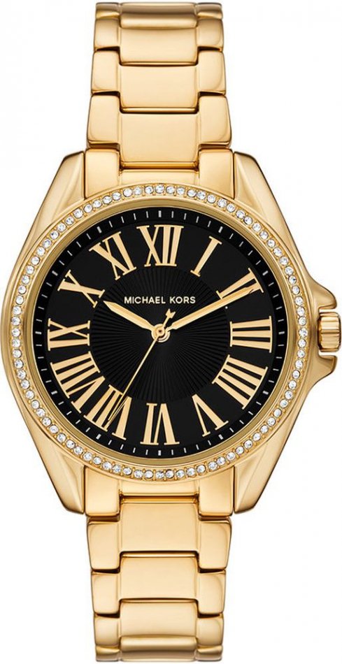 Michael Kors Kacie Analogue Black Dial Gold Steel Strap Watch for Women - MK4852 Buy Now By Michael Kors