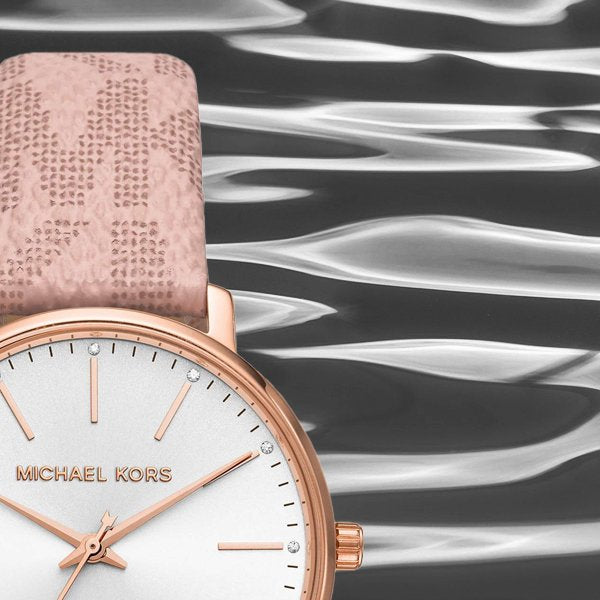 Michael Kors Pyper Quartz White Dial Pink Leather Strap Watch For Women - MK2859 Buy Now By Michael Kors