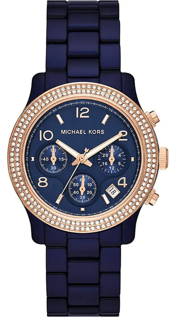 Michael Kors Runway Chronograph Blue Dial Blue Steel Strap Watch for Women - MK7423 Buy Now By Michael Kors