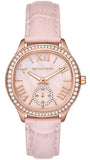 Michael Kors Sage Three-Hand Mother of Pearl Pink Dial Pink Leather Strap Watch for Women - MK4820 Buy Now By Michael Kors