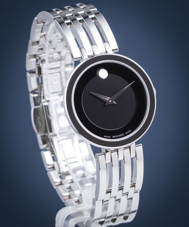 Movado Esperanza 28mm Black Dial Silver Steel Strap Watch For Women - 0607051 Buy Now By Movado