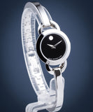 Movado Rondiro 22mm Black Dial Silver Steel Strap Watch For Women - 0606796 Buy Now By Movado