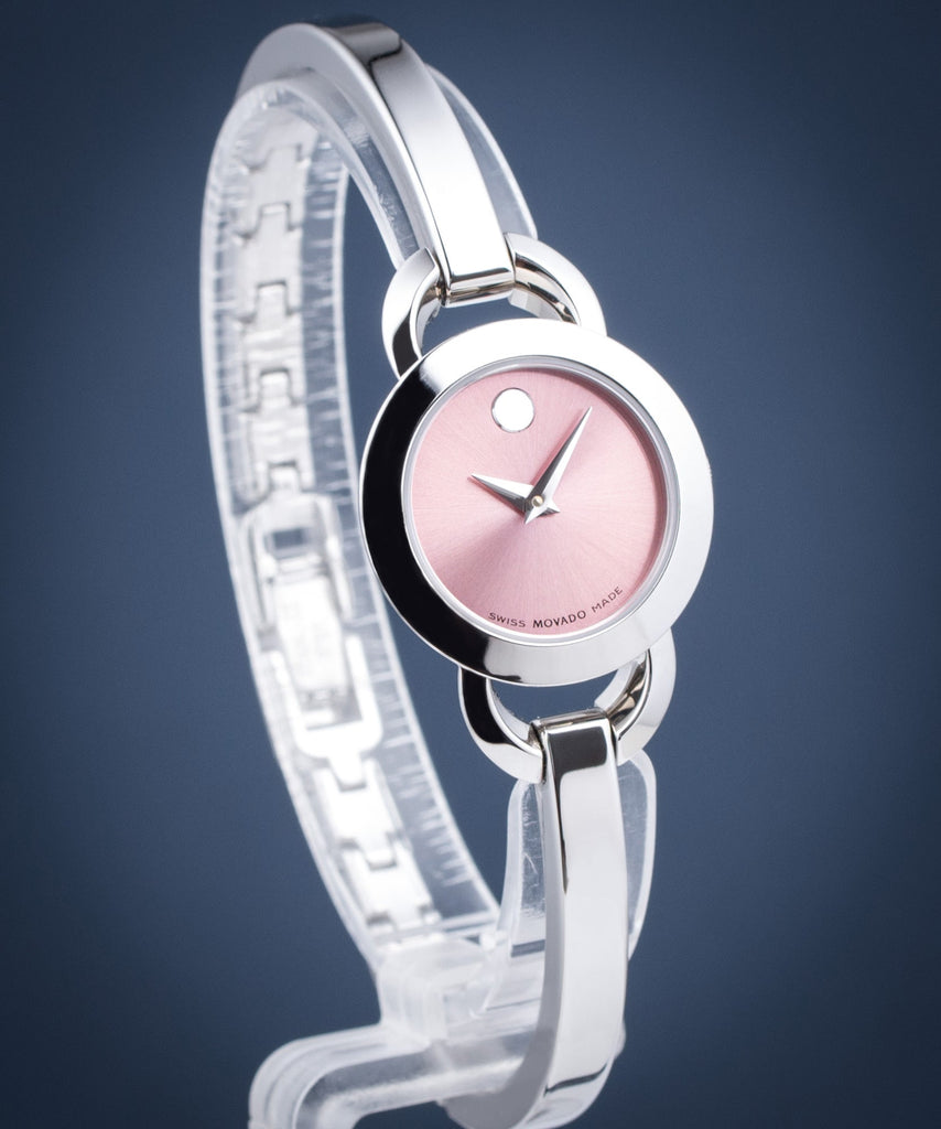 Movado Rondiro 22mm Pink Dial Stainless Steel Watch For Women - 0606797 Buy Now By Movado