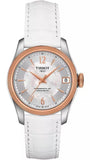 Tissot T-Classic Powermatic 80 Mother of Pearl Silver Dial White Leather Strap Watch For Women - T108.208.26.117.00 Buy Now By Tissot