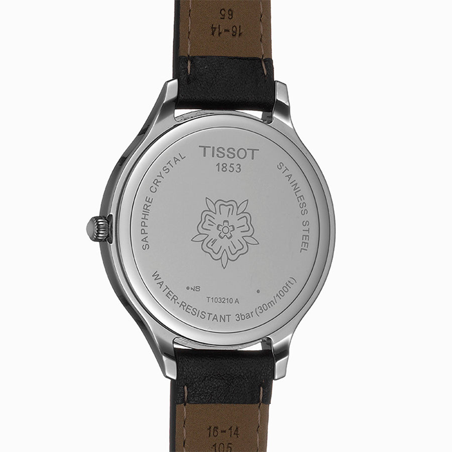 Tissot Bella Ora Round White Dial Black Leather Strap Watch For Women - T103.210.16.018.00 Buy Now By Tissot