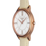 Tissot T Lady Bella Ora Round White Dial Beige Leather Strap Watch For Women - T103.210.36.018.00 Buy Now By Tissot
