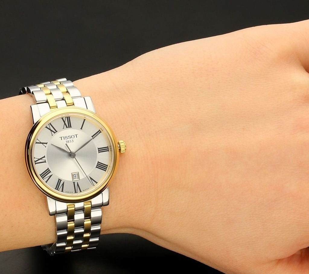 Tissot T Classic Carson Lady Premium Silver Dial Two Tone Steel Strap Watch For Women - T122.210.22.033.00 Buy Now By Tissot