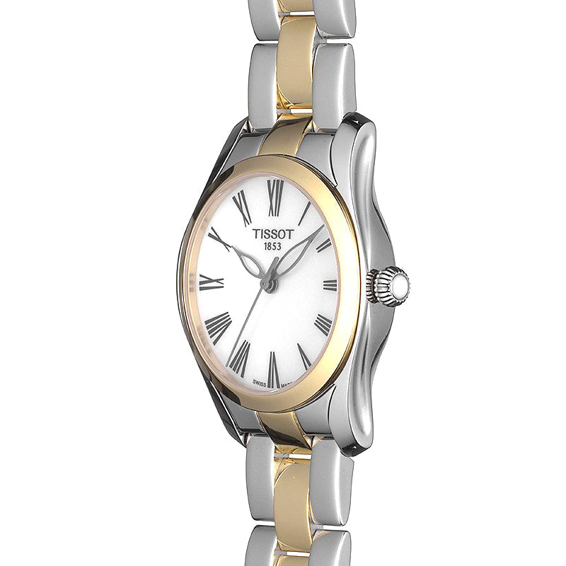 Tissot T Wave Quartz Mother of Pearl Dial Two Tone Steel Strap Watch for Women - T112.210.22.113.00 Buy Now By Tissot