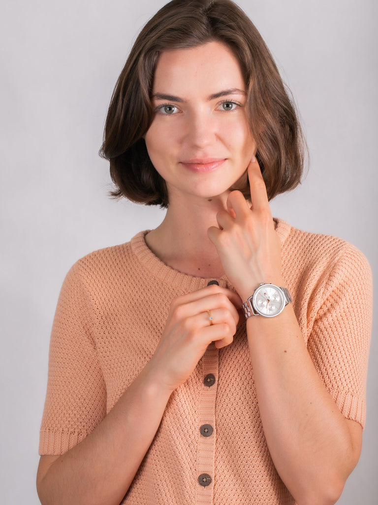 Tommy Hilfiger Carly White Dial Silver Stainless Steel Strap Watch for Women - 1781787 Buy Now By Tommy Hilfiger