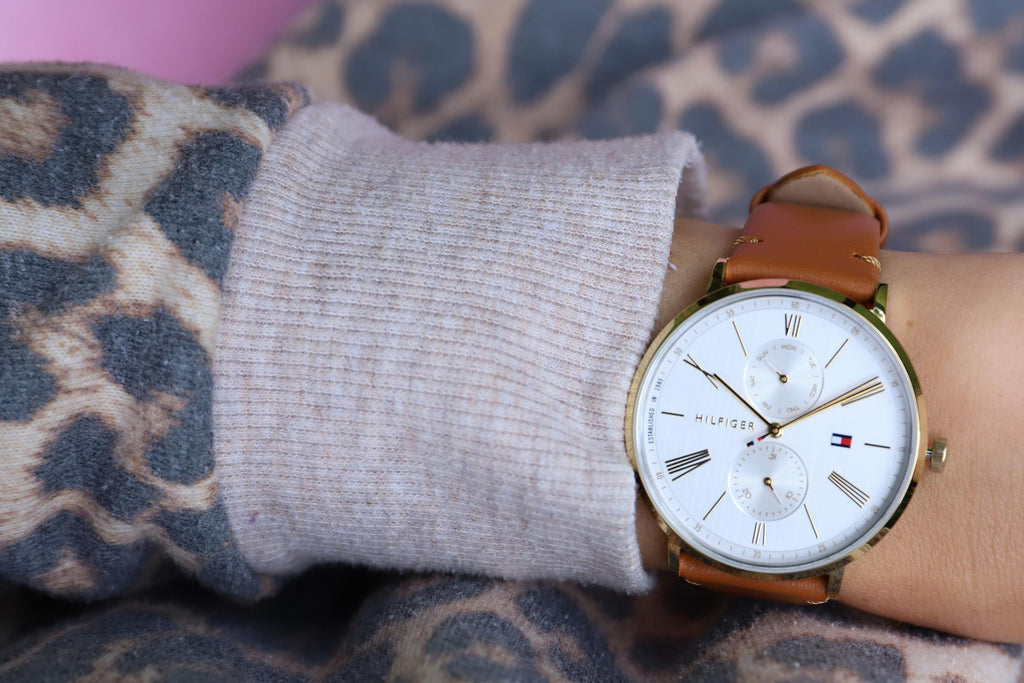 Tommy Hilfiger Jenna Quartz White Dial Brown Leather Strap Watch for Women - 1782073 Buy Now By Tommy Hilfiger