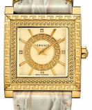 Versace DV-25 Gold Dial Off White Leather Strap Watch for Women - VQF030015 Buy Now By Versace
