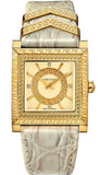 Versace DV-25 Gold Dial Off White Leather Strap Watch for Women - VQF030015 Buy Now By Versace