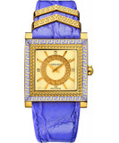Versace Day Glam Chronograph Gold Dial Purple Leather Strap Watch for Women - VQF040015 Buy Now By Versace