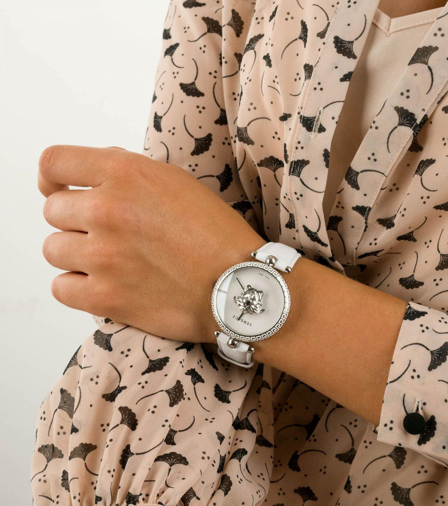 Versace Palazzo Empire White Dial White Leather Strap Watch for Women - VCO010017 Buy Now By Versace