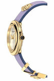 Versace V-Flare Silver Dial Purple Leather Strap Watch for Women - VEBN00318 Buy Now By Versace