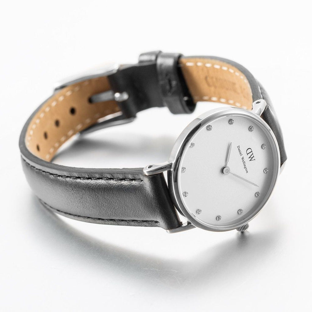 Daniel Wellington Classy Sheffield White Dial Black Leather Strap Watch For Women - DW00100068 Buy Now By Daniel Wellington