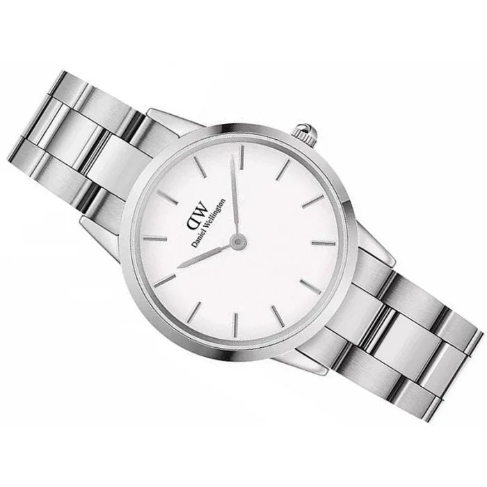 Daniel Wellington Iconic Link White Dial Silver Steel Strap Watch For Women - DW00100205 Buy Now By Daniel Wellington