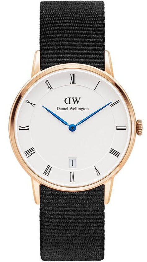 Daniel Wellington Dapper Cornwall White Dial Black Nylon Strap Watch For Women - DW00100263 Buy Now By Daniel Wellington