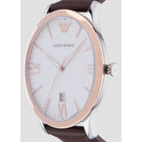 Emporio Armani Giovanni Quartz White Dial Brown Leather Strap Watch For Men - AR11211 Buy Now By Emporio Armani