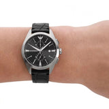 Emporio Armani Claudio Chronograph Black Dial Black Leather Strap Watch For Men - AR11542 Buy Now By Emporio Armani