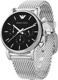 Emporio Armani Luigi Chronograph Black Dial Silver Mesh Bracelet Watch For Men - AR1811 Buy Now By Emporio Armani