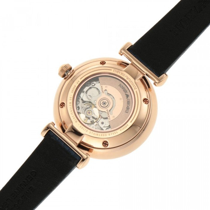 Emporio Armani Gianni T-Bar Analog Silver Dial Blue Leather Strap Watch For Women - AR60020 Buy Now By Emporio Armani