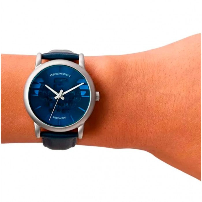 Emporio Armani Luigi Automatic Blue Dial Blue Leather Strap Watch For Men - AR60030 Buy Now By Emporio Armani