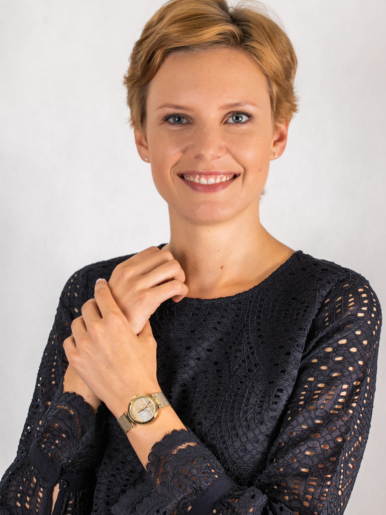 Tommy Hilfiger Lynn Quartz Gold Dial Gold Mesh Bracelet Watch For Women - 1781867 Buy Now By Tommy Hilfiger